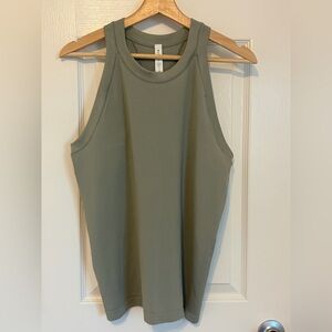 Athleta Women's Olive Green Ribbed Tank Top size XL